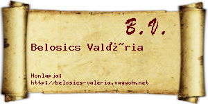 Belosics Valéria névjegykártya